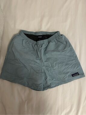 Patagonia Light Teal Elastic-Waist Swim Shorts